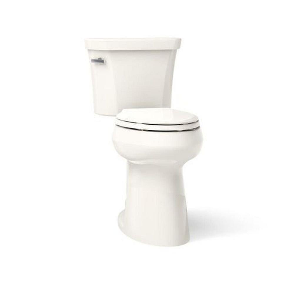 1.28 gpf Elongated Extra Tall Two Piece Height Toilet with Left HandTrip Lever in Biscuit - Less Seat 