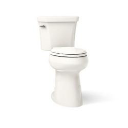1.28 gpf Elongated Extra Tall Two Piece Height Toilet with Left HandTrip Lever in Biscuit - Less Seat