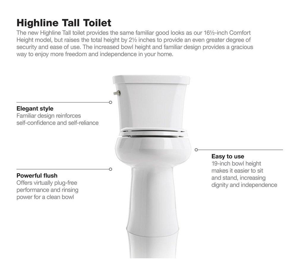 KOHLER White Elongated Tall Toilet Bowl 
