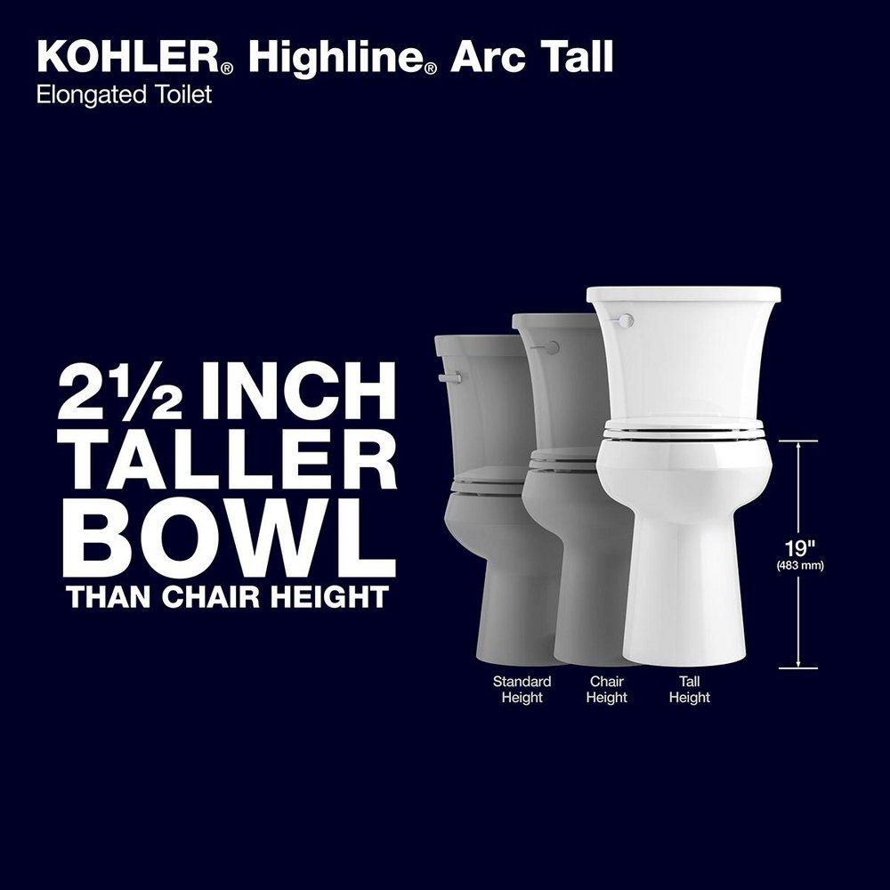 KOHLER White Elongated Tall Toilet Bowl 