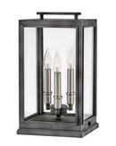 Hinkley Aged Zinc 60W 3-Light Candelabra E-12 LED Post Lantern 