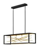100W LED Pendant in Black with Gilded Gold