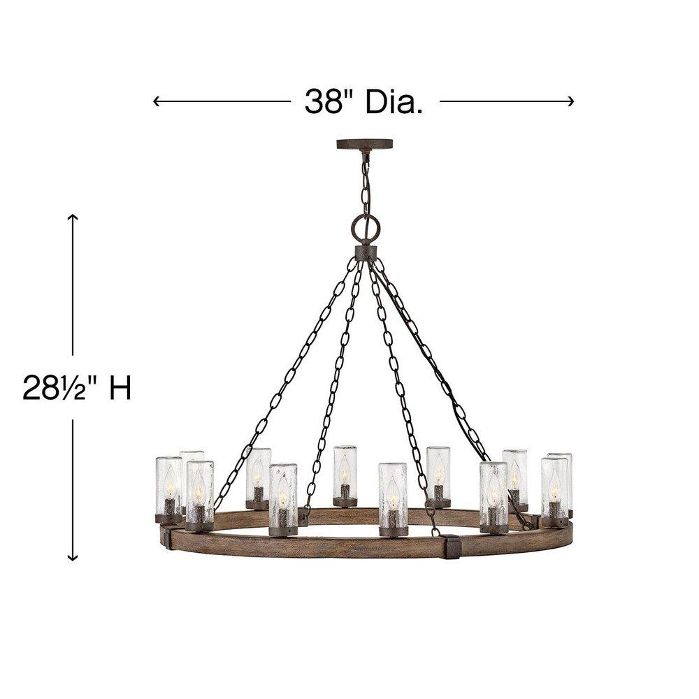 Hinkley Sequoia 60W 12-Light Candelabra E-12 LED Outdoor Chandelier 