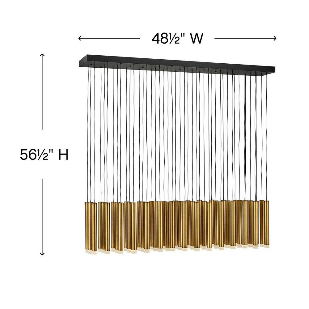 Fredrick Ramond Heritage Brass/Black 45W 45-Light LED Pendant 