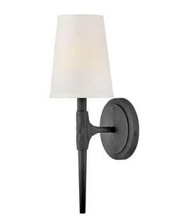 60W 1-Light Candelabra E-12 Incandescent Wall Sconce in Black