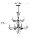 Fredrick Ramond Glacial 34 in. 60W 12-Light Candelabra E-12 Chandelier 