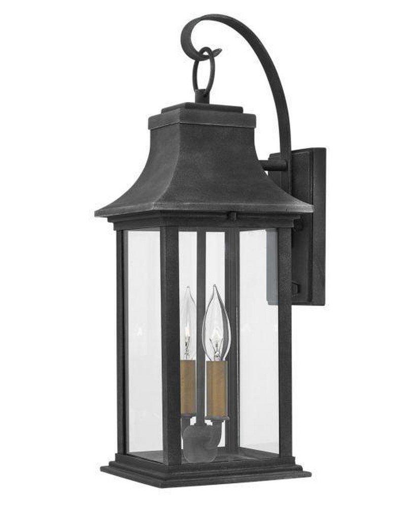 Hinkley Aged Zinc/Heritage Brass 5W 2-Light LED Outdoor Wall Sconce 