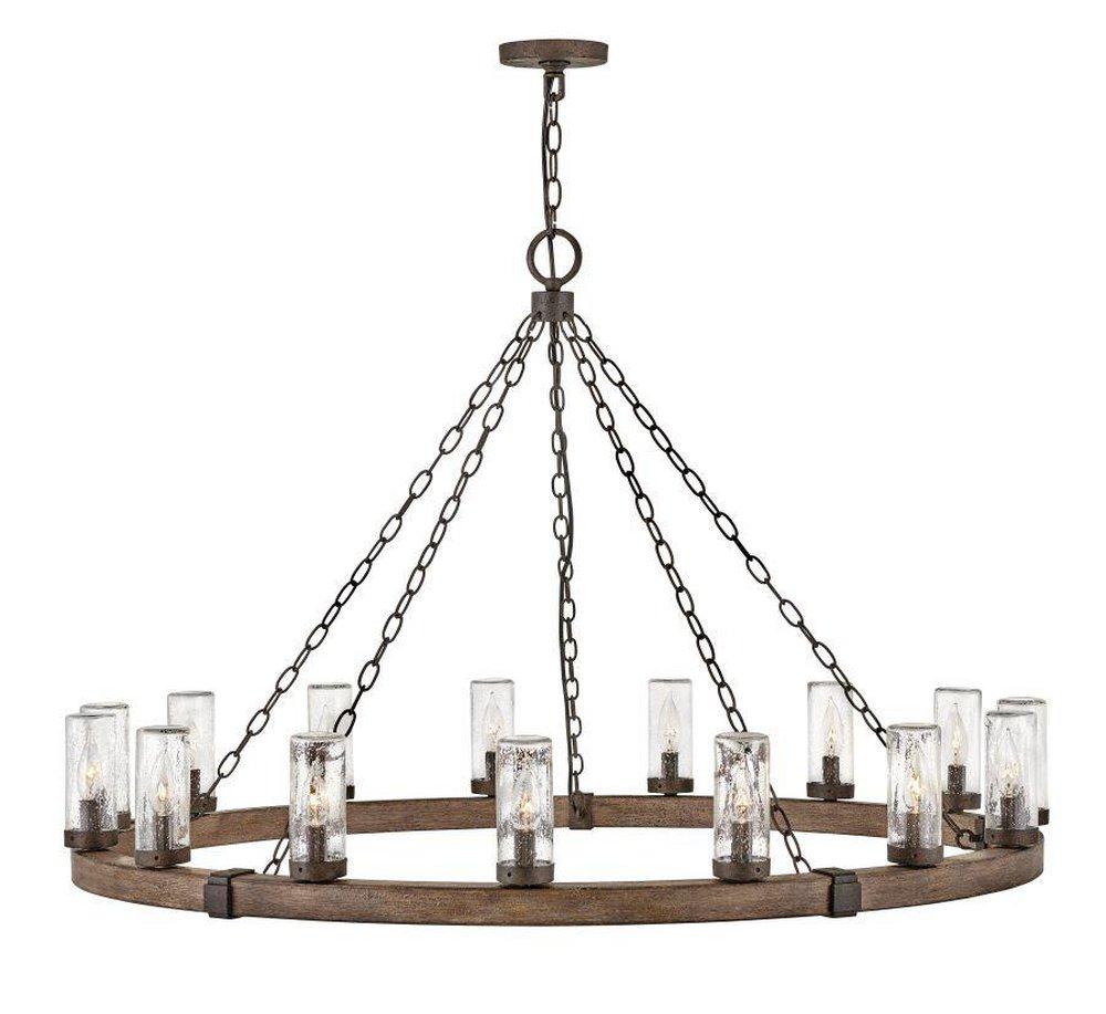 Hinkley Sequoia 75W 15-Light Candelabra E-12 LED Outdoor Chandelier 
