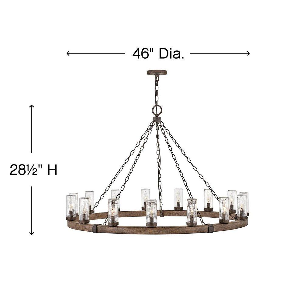 Hinkley Sequoia 75W 15-Light Candelabra E-12 LED Outdoor Chandelier 