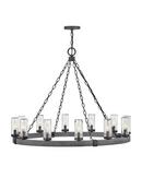 Hinkley Aged Zinc 60W 12-Light Candelabra E-12 Incandescent Outdoor Chandelier 