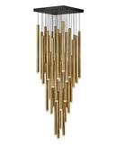 36W 36-Light LED Pendant in Heritage Brass with Black