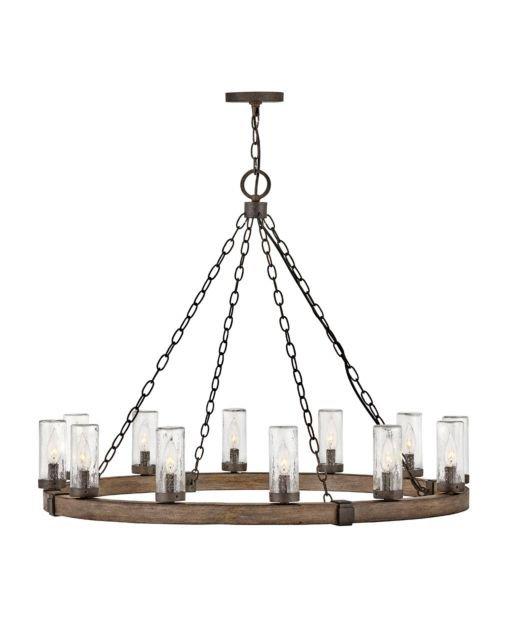 Hinkley Sequoia 60W 12-Light Candelabra E-12 Incandescent Outdoor Chandelier 