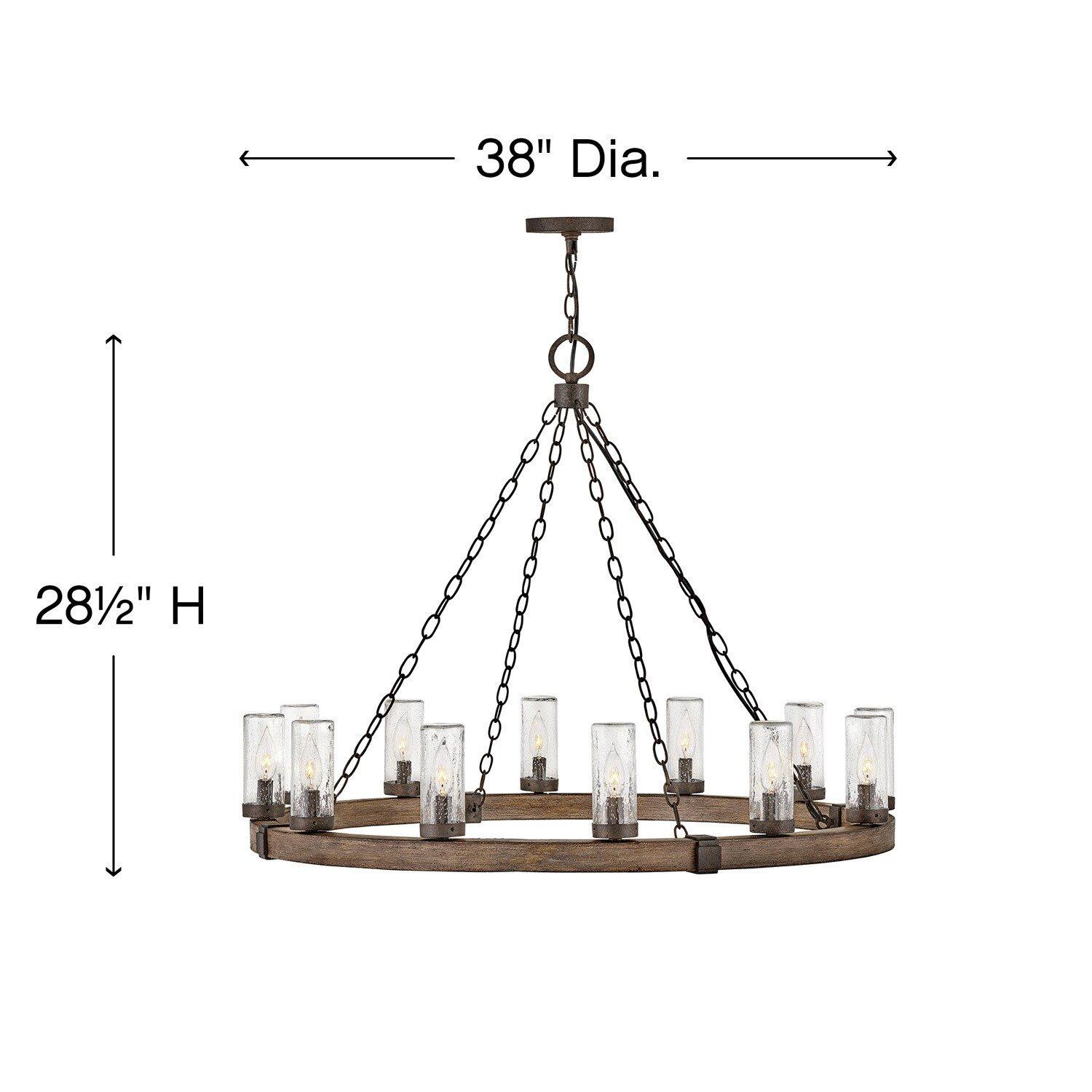 Hinkley Sequoia 60W 12-Light Candelabra E-12 Incandescent Outdoor Chandelier 