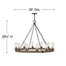 Hinkley Sequoia 60W 12-Light Candelabra E-12 Incandescent Outdoor Chandelier 