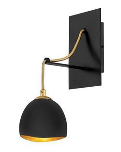 60W 1-Light Candelabra E-12 Incandescent Wall Sconce in Shell Black