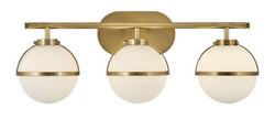15W 3-Light LED Vanity Fixture in Heritage Brass