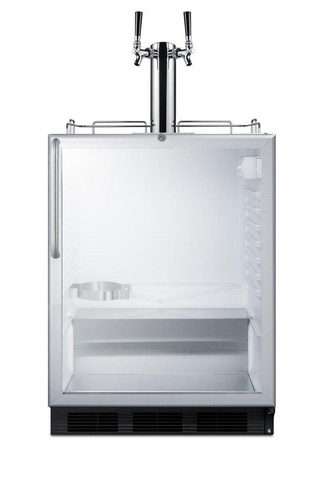 Summit Appliance Stainless Steel 5.5 cf Built-in Beer Dispenser with Glass Door 