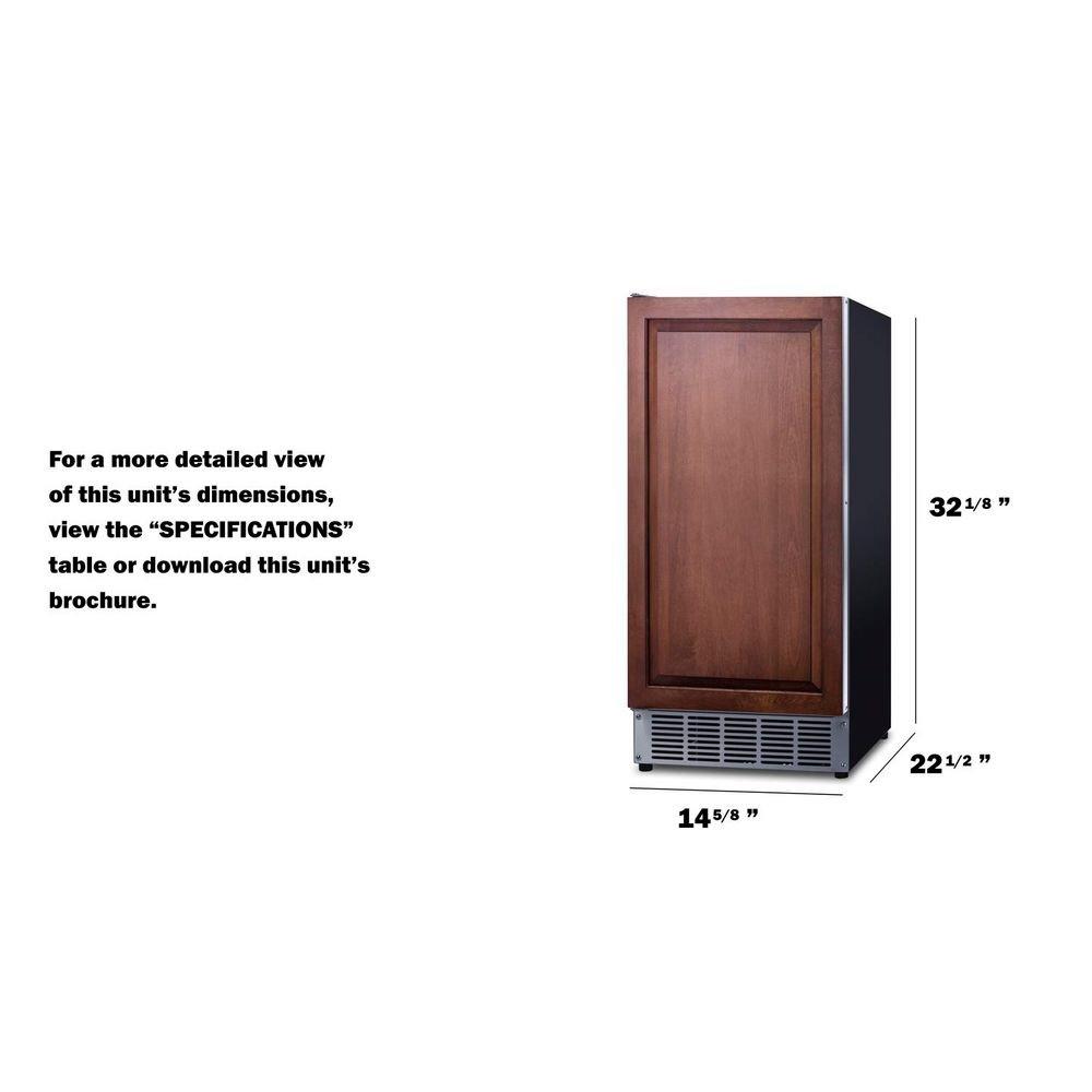 Summit Appliance Panel Ready 32-19/50 in. 25 lb Ice Maker 