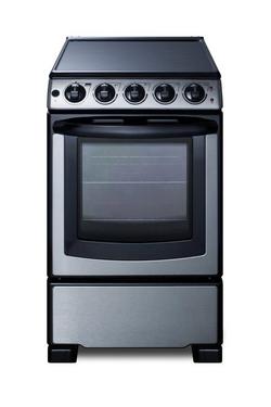 19-3/4 in. Electric 4-Burner Glasstop Slide-in Range in Stainless Steel/Black