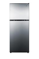 Summit Appliance Stainless Steel/Black 21-1/2 in. 7.1 cu. ft. Top Mount Freezer, Counter Depth Refrigerator 