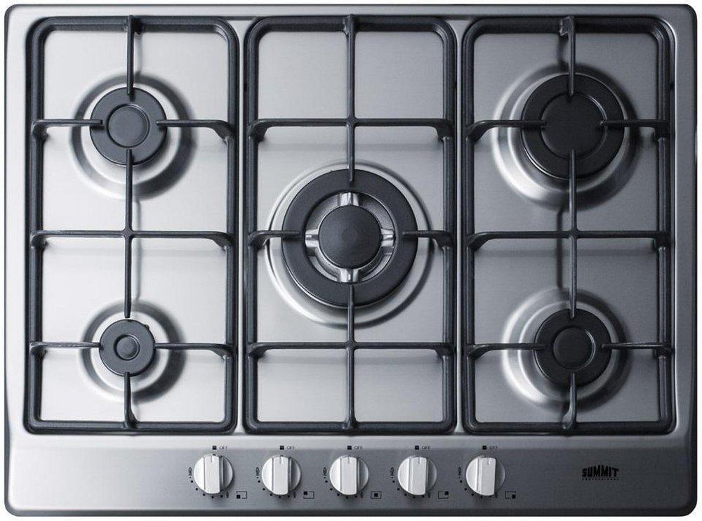 Summit Appliance Stainless Steel 26-3/4 in. 115V 5-Burner 36750 BTU Sealed Gas Cooktop 