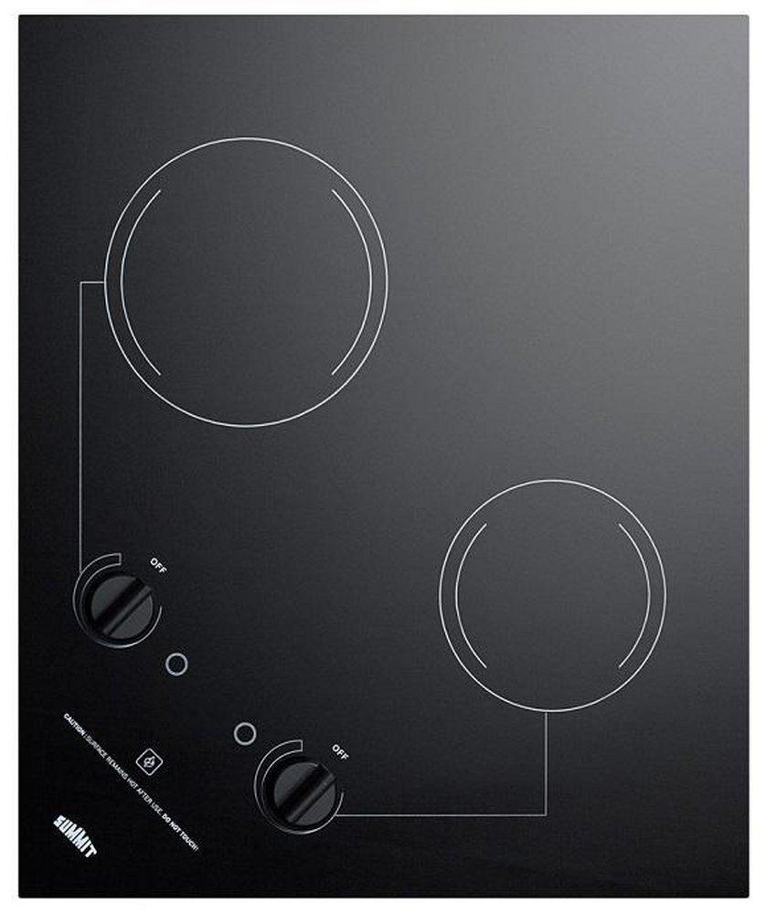 Summit Appliance Black 21-1/4 in. 115V 2-Burner 2-Element Radiant Electric Cooktop 