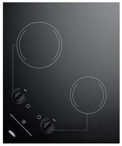 21-1/4 in. 115V 2-Burner 2-Element Radiant Electric Cooktop in Black