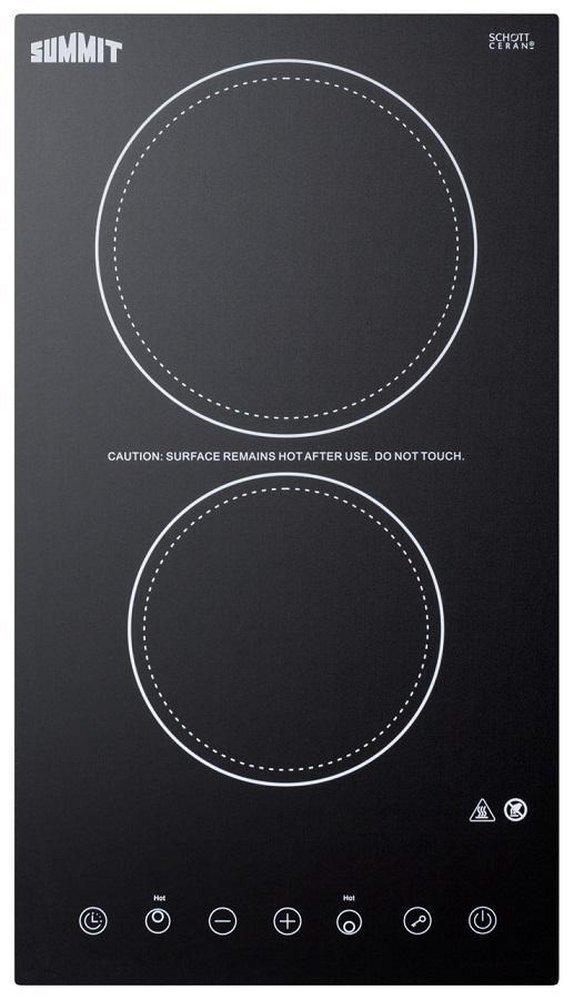 230V 2-BURNER COOKTOP IN BLACK CERAMIC SCHOTT GLASS WITH DIGITAL TOUCH CONTROLS 