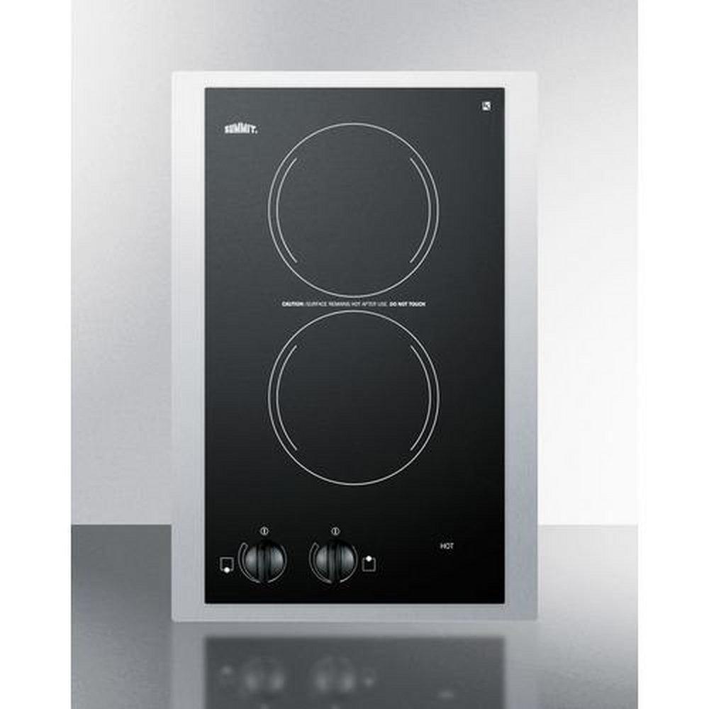 Summit Appliance Black 2-Burner 2-Element Radiant Cooktop in Black 