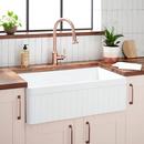 Signature Hardware White 29-7/8 x 20-1/8 in. Fireclay Single Bowl Farmhouse Kitchen Sink 