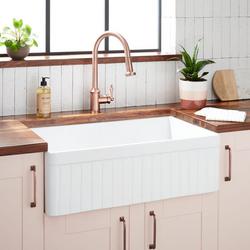 29-7/8 in. Farmhouse Fireclay Single Bowl Kitchen Sink in White