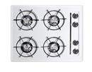 24" WIDE GAS COOKTOP IN WHITE 