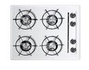 24 in. 4 Burner Gas Cooktop in White