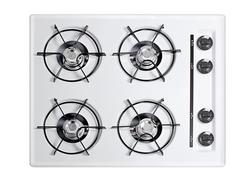 24 in. 4 Burner Gas Cooktop in White