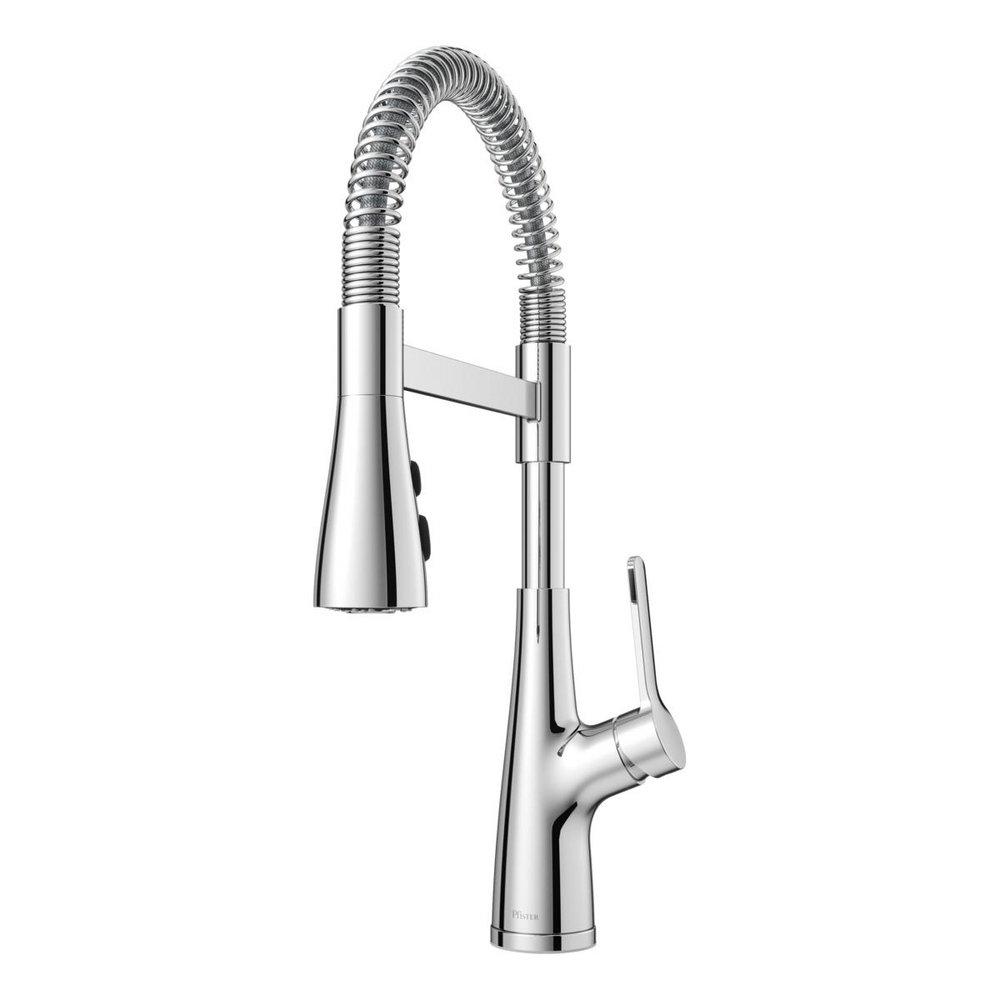 Pfister Polished Chrome Single Handle Pull Down Kitchen Faucet 