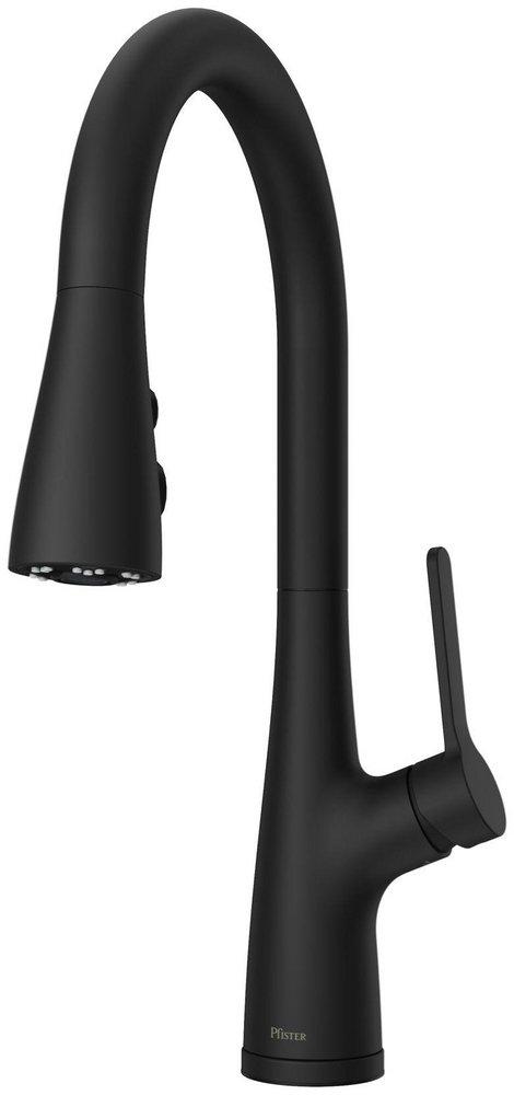 Pfister Matte Black Single Handle Pull Down Kitchen Faucet 