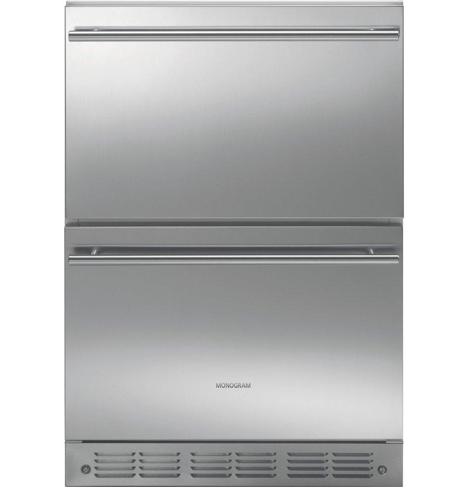Monogram&reg; Stainless Steel 23-1/2 in. 5 cu. ft. Double Drawer Refrigerator 