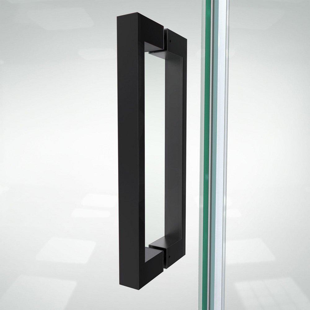 DreamLine Satin Black 72 x 46-3/4 in. Frameless Pivot Shower Door 