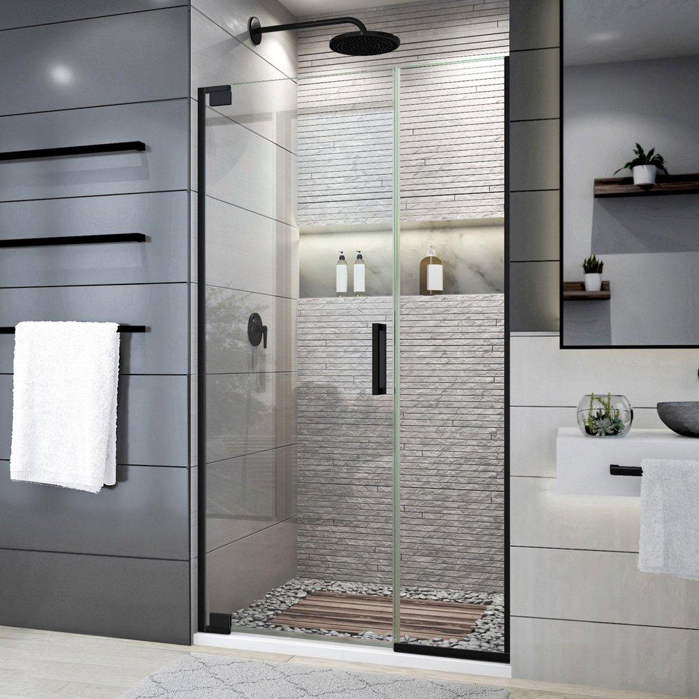 DreamLine Satin Black 72 x 40-1/2 in. Frameless Pivot Shower Door 