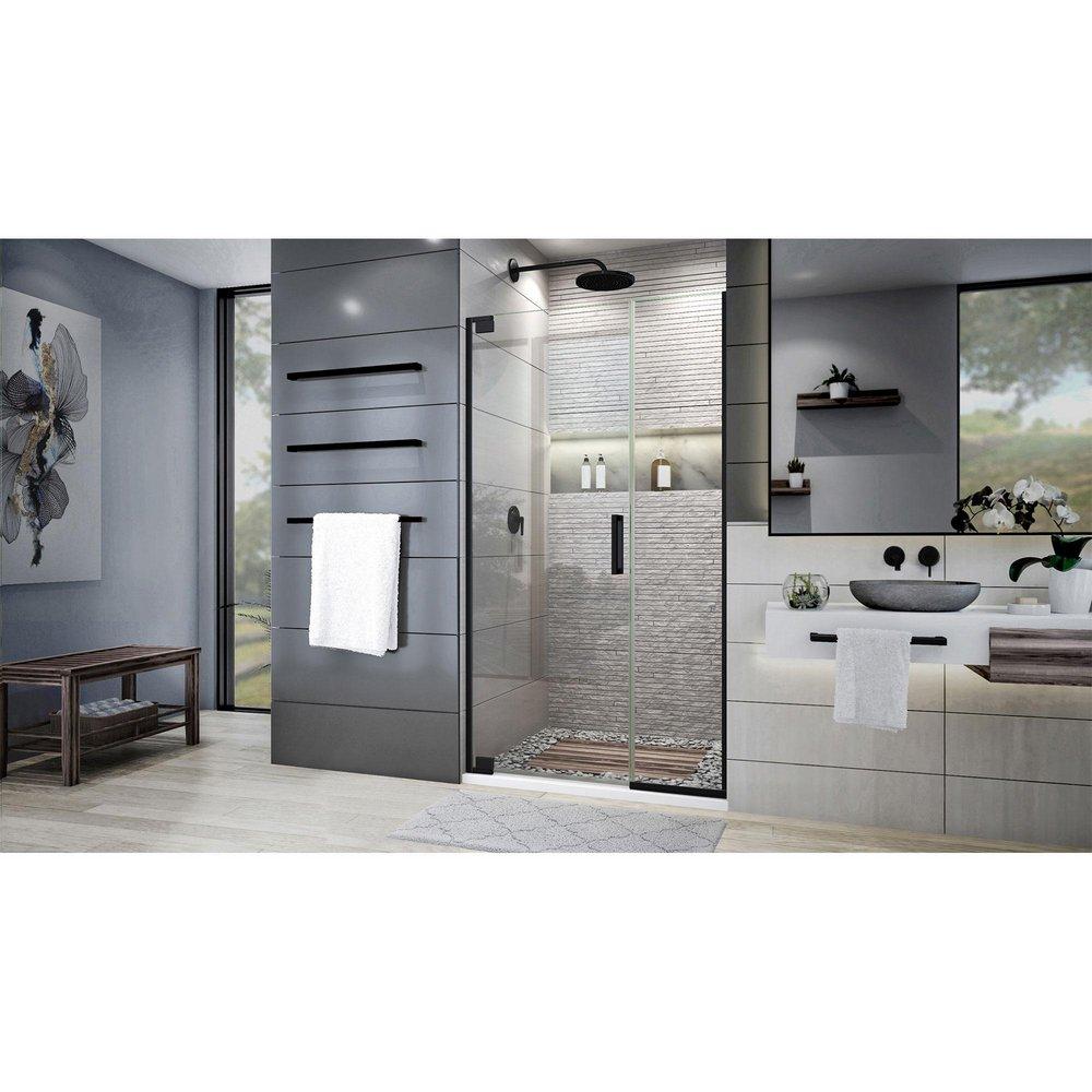 DreamLine Satin Black 72 x 40-1/2 in. Frameless Pivot Shower Door 
