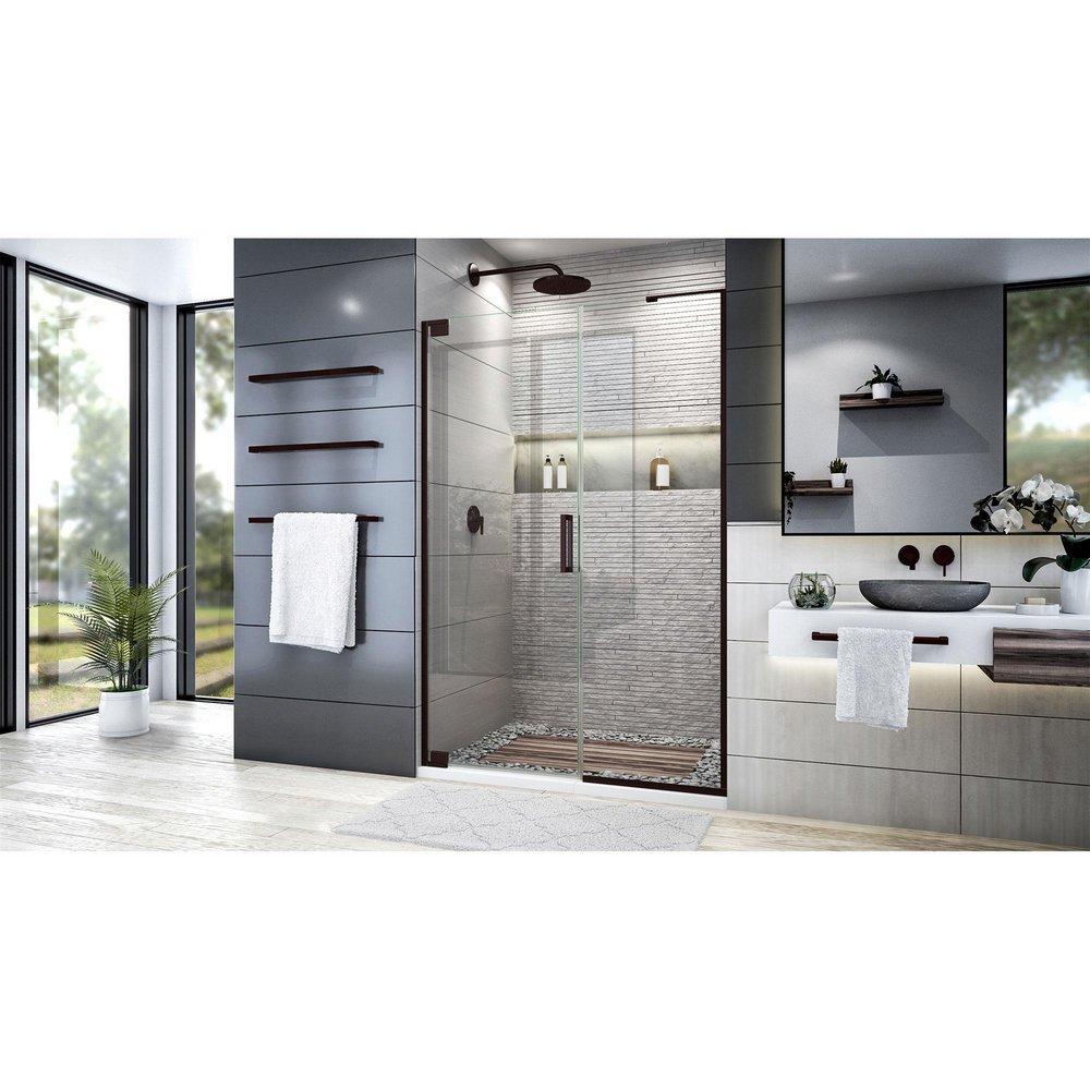 DreamLine Oil Rubbed Bronze 72 x 46-3/4 in. Frameless Pivot Shower Door 