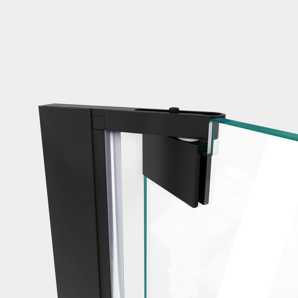 DreamLine Satin Black 72 x 52-1/2 in. Frameless Pivot Shower Door 