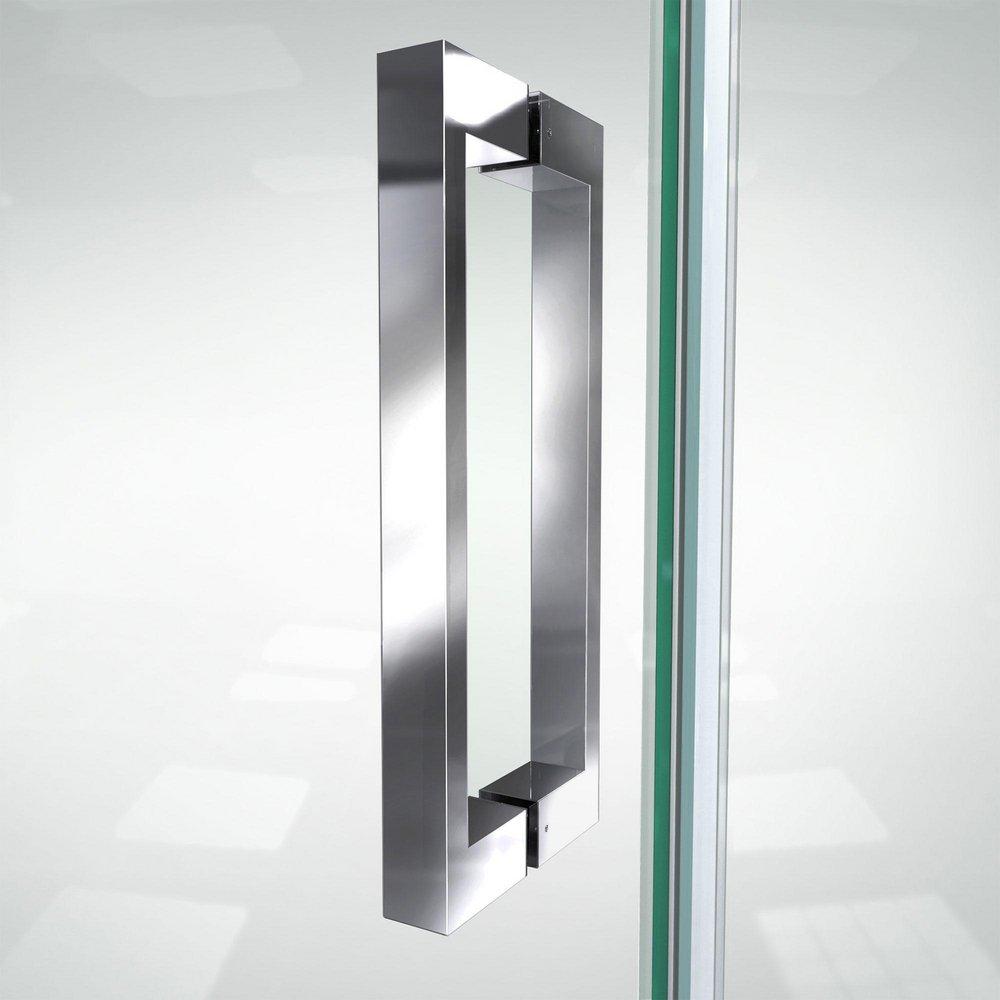 DreamLine Chrome 72 x 34-1/2 in. Frameless Pivot Shower Door 