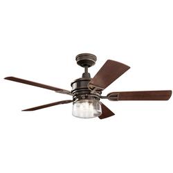 52 in. 65W 3-Light LED Ceiling Fan in Dark Walnut