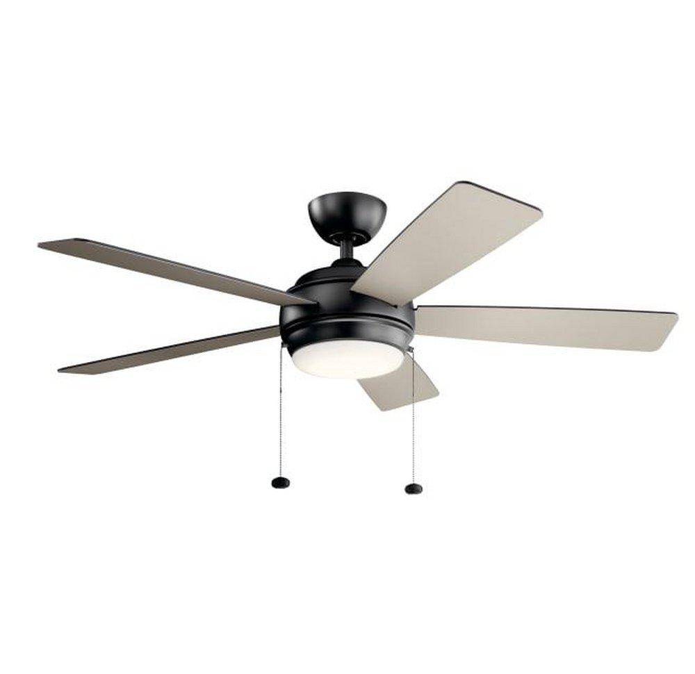 Kichler Lighting Satin Black 52 in. 52W 1-Light LED Ceiling Fan 