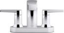 KOHLER Polished Chrome Two Handle Centerset Bathroom Sink Faucet Lever Handle 