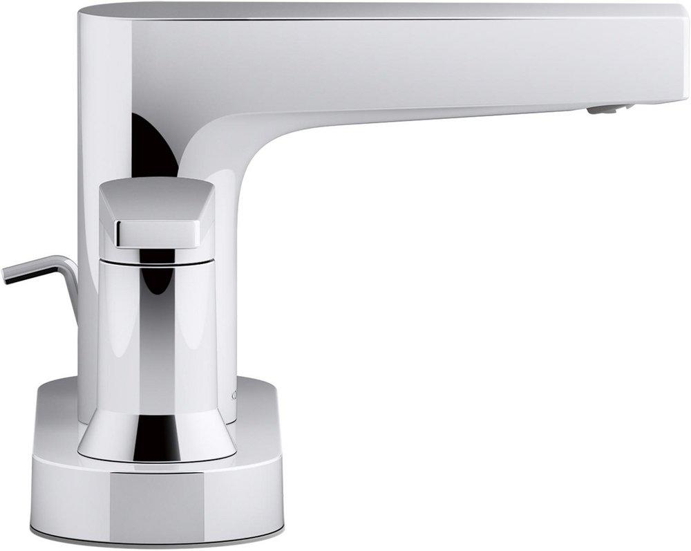 KOHLER Polished Chrome Two Handle Centerset Bathroom Sink Faucet Lever Handle 
