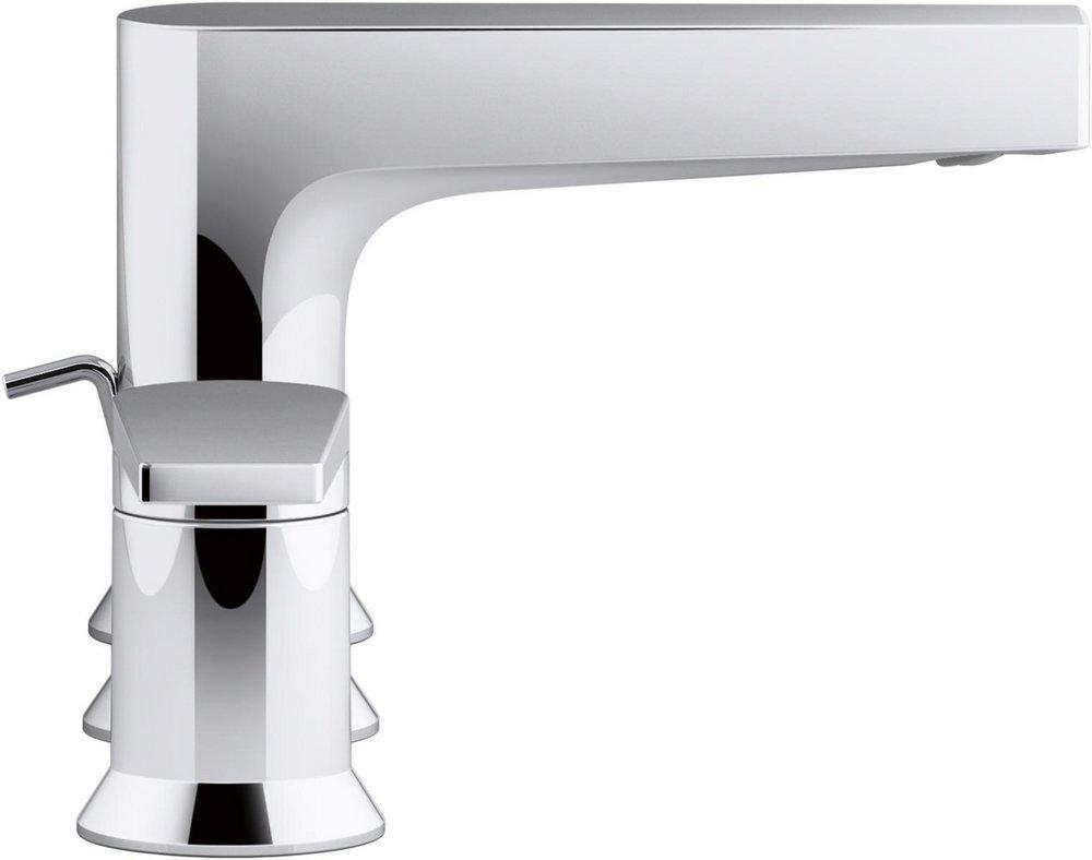 KOHLER Polished Chrome Two Handle Widespread Bathroom Sink Faucet 