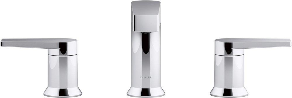 KOHLER Polished Chrome Two Handle Widespread Bathroom Sink Faucet 