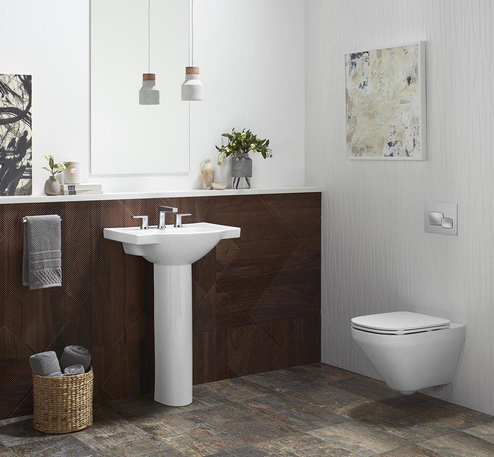 KOHLER Polished Chrome Two Handle Widespread Bathroom Sink Faucet 